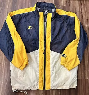 Vintage STARTER University Of Michigan Windbreaker Long Sleeve Nylon Jacket L • $49.99