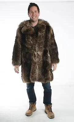 Size XL Handsome Raccoon Fur Men Coat [133] • $237.77