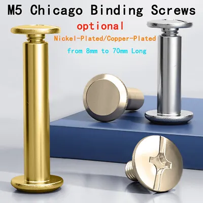 £1.26 • Buy Flat Belt Screw Leather Craft Chicago Nail Solid Rivet Stud Heads Nickel/Copper