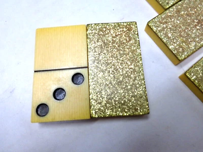 $49.95 • Buy Vintage Dominoes Cream & Glittering Gold