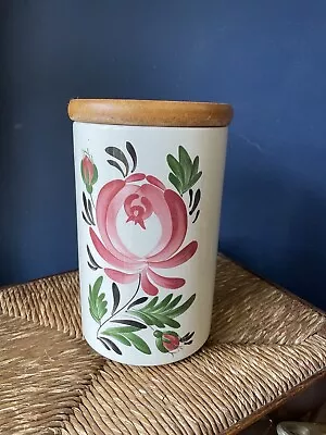 £20 • Buy Vintage Portmerion Welsh Dresser Storage Jar Ceramic Wood Lid 8in