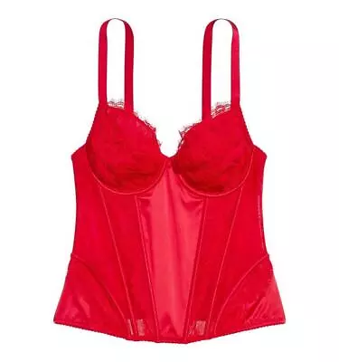 Victoria's Secret Very Sexy The Fabulous Full Cup Corset Top XL *Red* NEW • $26.99