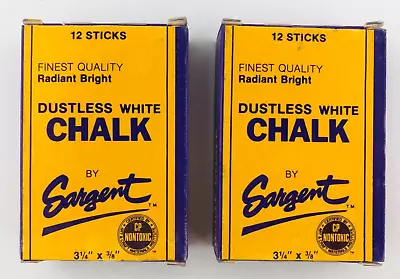 Vintage Sargent Dustless White Chalk Made In Israel Qty 2 New Old Stock • $9.99