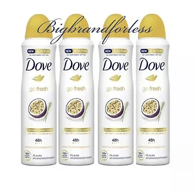 £13.90 • Buy Dove Go Fresh Passion Fruit& Lemongrasses Deodorant  Spray 150ML - 4 Pack
