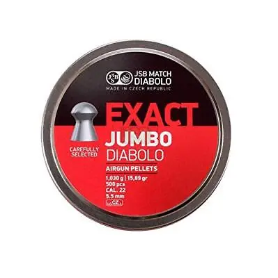 JSB Exact Jumbo Airgun Pellets Cal .22 5.52mm 500 Pcs • £19.90