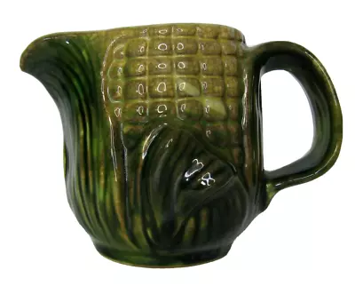 Vintage Stanford Majolica Pottery Corn Cob Creamer Pitcher 1950's Country • $19.76