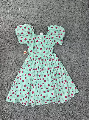 NEW Disney Dress Womens Medium Green Lotso Toy Story Vintage Strawberries Ladies • $98.99
