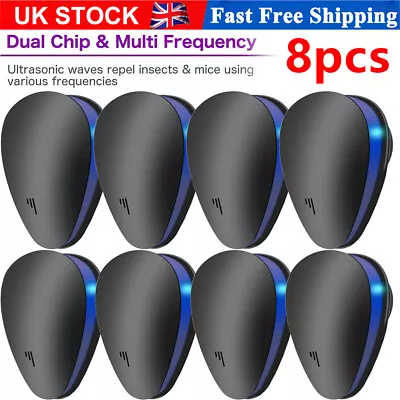 1~8 PCS Ultrasonic Plug In Pest Repeller Deter Mouse Rat Spider Insect Repellent • £5.89