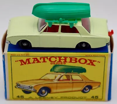 Vintage Original Moko Lesney Matchbox 45b — Ford Corsair With Boat — E4 Box • £34.99