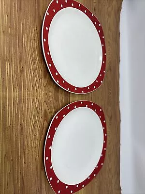 Pair Of Stylecraft Side Plates 7.5 Inch Red Domino Midwinter • £10.50