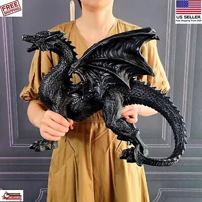 Large Dragon Winged Sculpture Table Decor Figurine Statue Mythic Roaring Huge US • $219.99