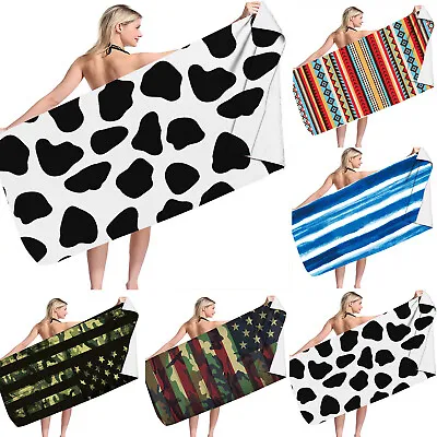 Microfiber Sand Free Beach Towel Thin Lightweight Towels For Travel Sports Pool • $12.56