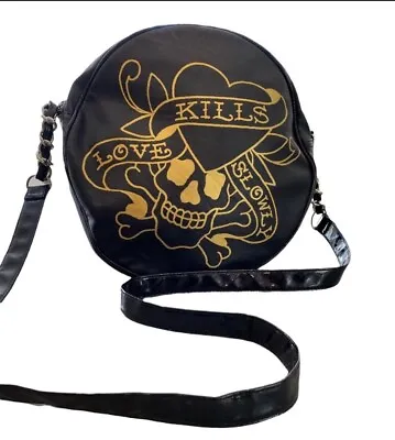 Special Edition Ed Hardy Crossbody Bag Limited Love Kills Slowly Skull Charm • $28
