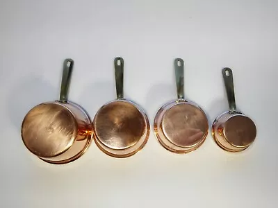 Set Of 4 Copper - Plated Measuring Cups 8 Oz 6 Oz 4 Oz & 2 Oz • $8.77