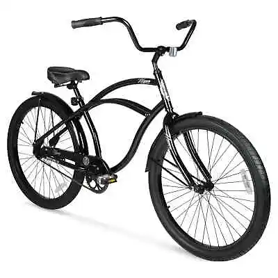 26 Inch Beach Cruiser Mens Bike Steel Frame Bicycle Alloy Wheels Speed Black Ne • $179.99
