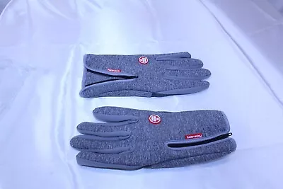  Activewear Gloves Fleece Lined Zipper At Top Grey With Grip Size Large Women's • $7.21