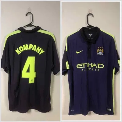 Kompany #4 Manchester City 2014/15 X-Large 3rd Football Shirt Nike Good Cond • £68.50