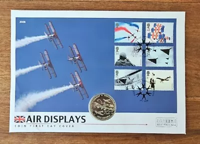 Gb Mercury Ltd Num 2008 1 Crown Gib Coin/stamp Cover Royal Mail Air Displays • £10.99