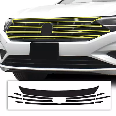 Fits Volkswagen Jetta 19-21 Front Grille Chrome Delete Cover Decal Blackout Trim • $39.99