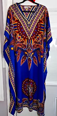 NWOT MUMU 2X 3X  SANTE KAFTAN CAFTAN HOUSE DRESS NEW WITH DEFECTS Neck Stitch • $9.99