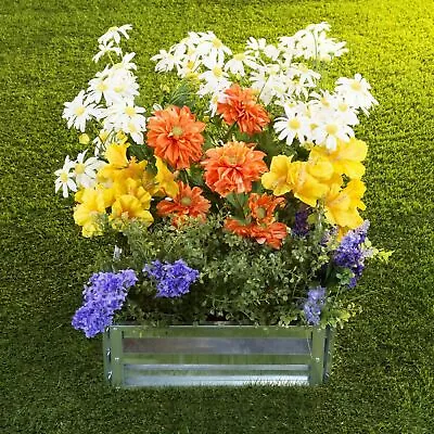 Raised Galvanized Metal Garden Bed Plant Pot Yard Herbs Flowers Outdoor 14 Inch • $18.99