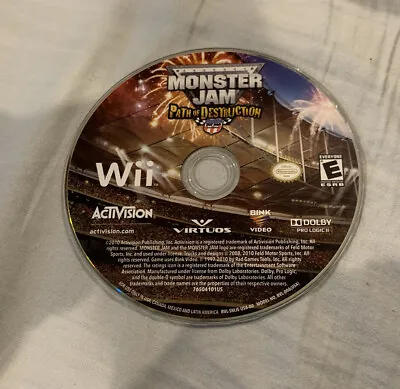 Nintendo Wii **Disc Only** Monster Jam~Path Of Destruction  Pre Owned • $8.95