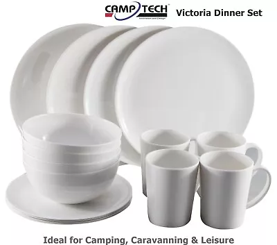 Camptech Victoria Melamine Dinner Set - 16 Piece - Ideal For Camping & Caravans • £28.50