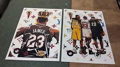 2x DEATH NYC Ltd Ed Art Prints 45x32cm Michael Jordan Kobe Bryant LeBron James • $249.99
