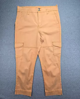 Cabi Size 8 Brown Paper Bag Waist Cargo Pants No Belt 1234 • $29.99