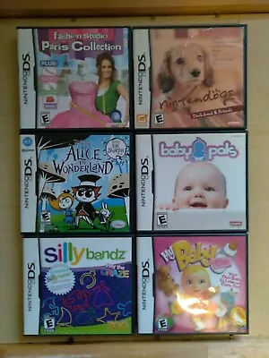 Nintendo DS Game Lot Of 6 Girls Games Bandz Baby Paris Alice Nintendogs • $34.99