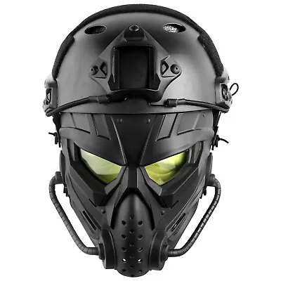 Tactical Airsoft Helmet With Full Face Protective Mask Kit For Hunting Cosplay • $47.99