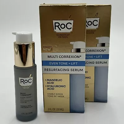 RoC Multi Correxion Resurfacing Even Tone+Lift  Serum 1 Fl. Oz. (Lot Of 2) New • $21.99