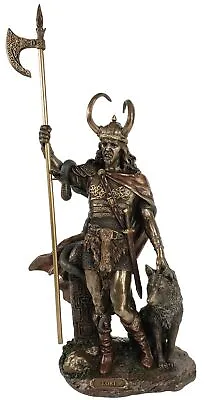 £92.92 • Buy 14 Inch Loki VIKING NORSE MYTHOLOGY God Of Mischief Statue Antique Bronze Color
