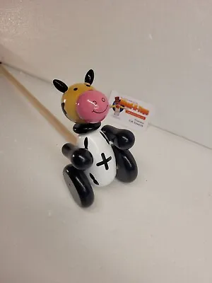£13.99 • Buy Push Along Toys - Wooden Black And White Cow