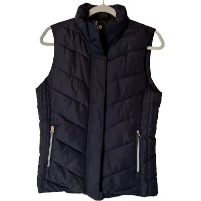 Women's H&M LOGG Vest Size 6 Black Puffer Full Zipper 2 Pocket • $21