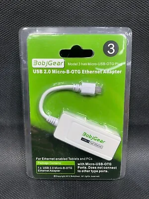BobjGear USB 2.0 Micro-B-OTG Ethernet Adapter Model 3 • $11.95