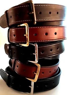 1-1/2 Amish Handmade Cash Money Zipper Travel Stitched Leather Belt 1.5  Usa Ccw • $74.99