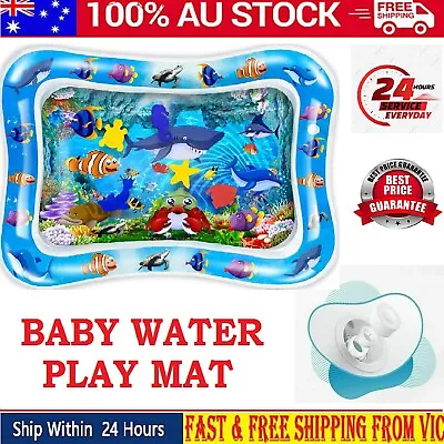 $15.99 • Buy New Baby Water Play Mat For Kids Inflatable Toddler Fun Time Sea World AUS