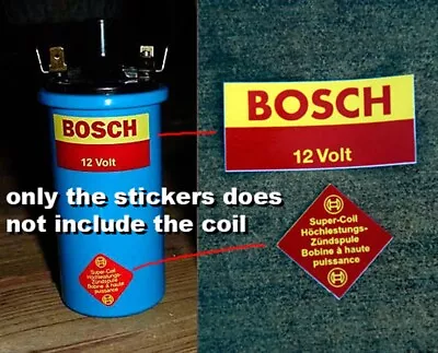 2x Sticker Bosch 12 Volt Coil Retro Vintage Classic Car Bmw Porsche Mercedes Vw • $17.08