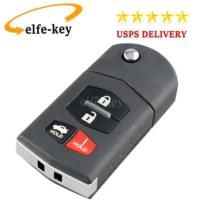 4 Button Flip Remote Key Shell Case Fob For Mazda 3 6 MX-5 Miata RX-8 CX-7 CX-9 • $10.25