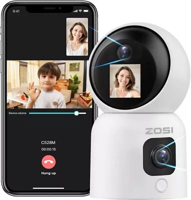 ZOSI C528M 2K Dual-Lens Indoor Security Two-Way Video Camera Tilt Home Baby • $89.99