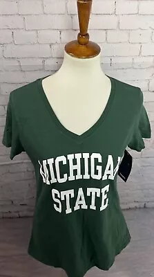 NWT Michigan State Spartans Women’s Green V-Neck T-shirt Size Small • $19.99