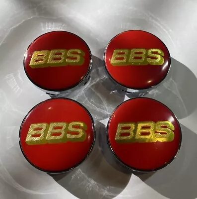 BBS Wheel Centre Caps Red & Gold 60mm X4 Silver Cap • $36