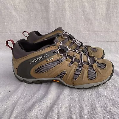 Merrell Chameleon 8 Stretch Waterproof Hiking Shoes Men's 11.5 Brown Leather • $36