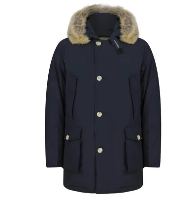 £650 • Buy Woolrich Arctic Detachable Fur Down Filling Extra Warm Winter Parka Coat Navy
