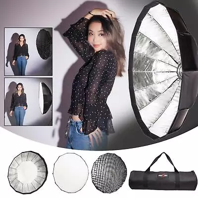 Easy Open 80cm Softbox Honeycomb Grid Beauty Umbrella Rapid Box Bowens S Fit UK • £79.99