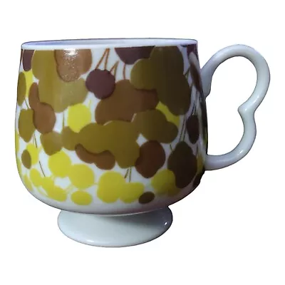 Vintage Retro Mod Flower Abstract Pedestal Mid Century Coffee Cup • $22.99