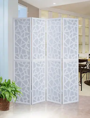 Giyano White 4 Panel Screen Room Divider • $99.99