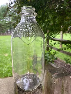 Vintage Antique Green Spring Greenspring Dairy Baltimore MD Quart Milk Bottle • $17.95
