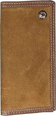 Hooey Mens Roughout Leather Rodeo Checkbook Cover Wallet (Tan/Brown) • $50